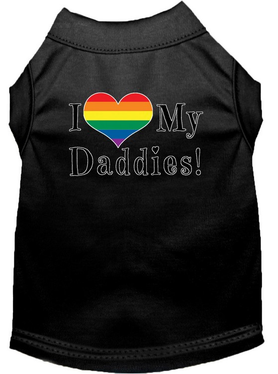 I heart my Daddies Screen Print Dog Shirt Black XXXL